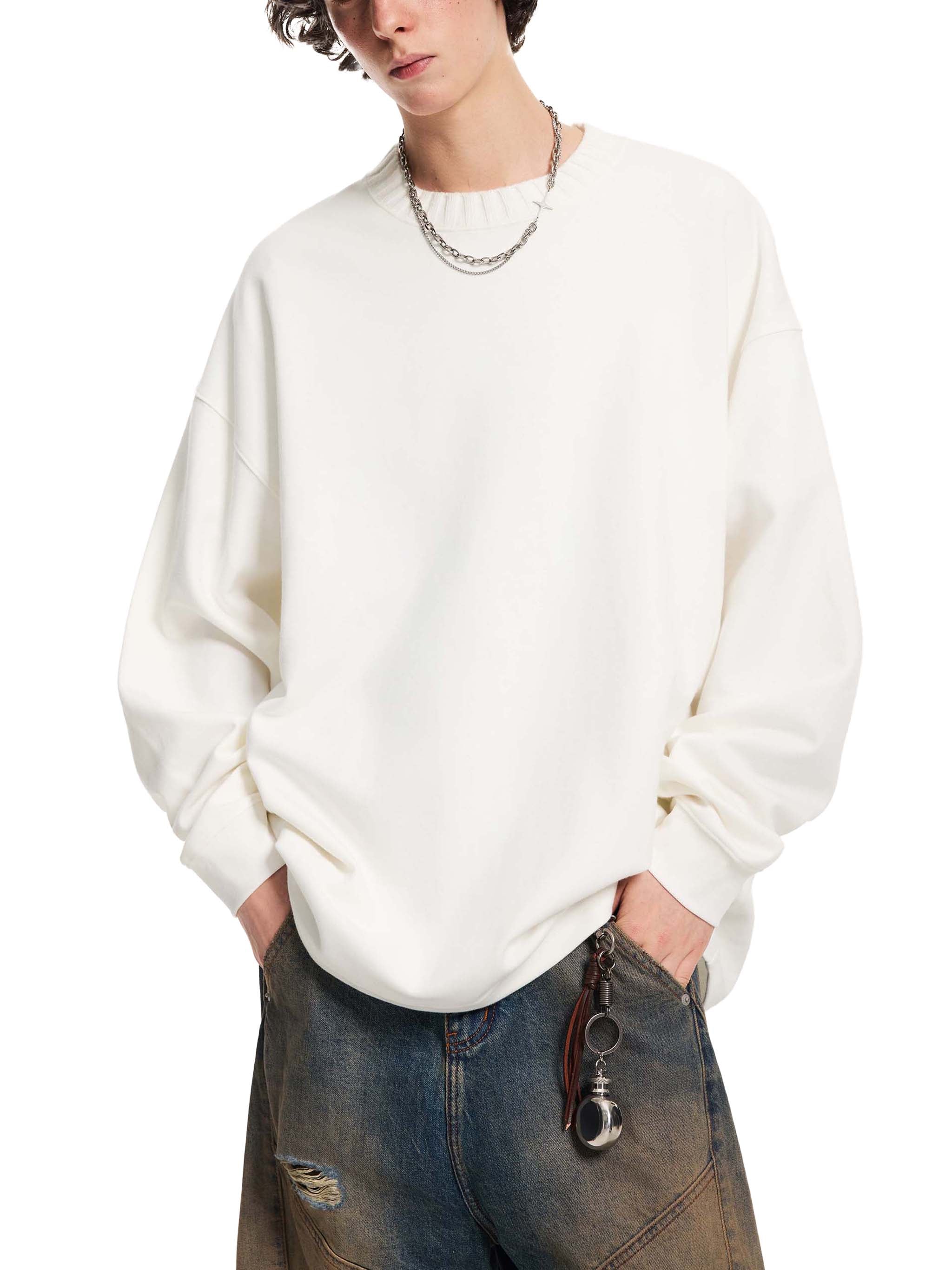 EVERYDAY Knitted Round Neck Oversize Sweatshirt