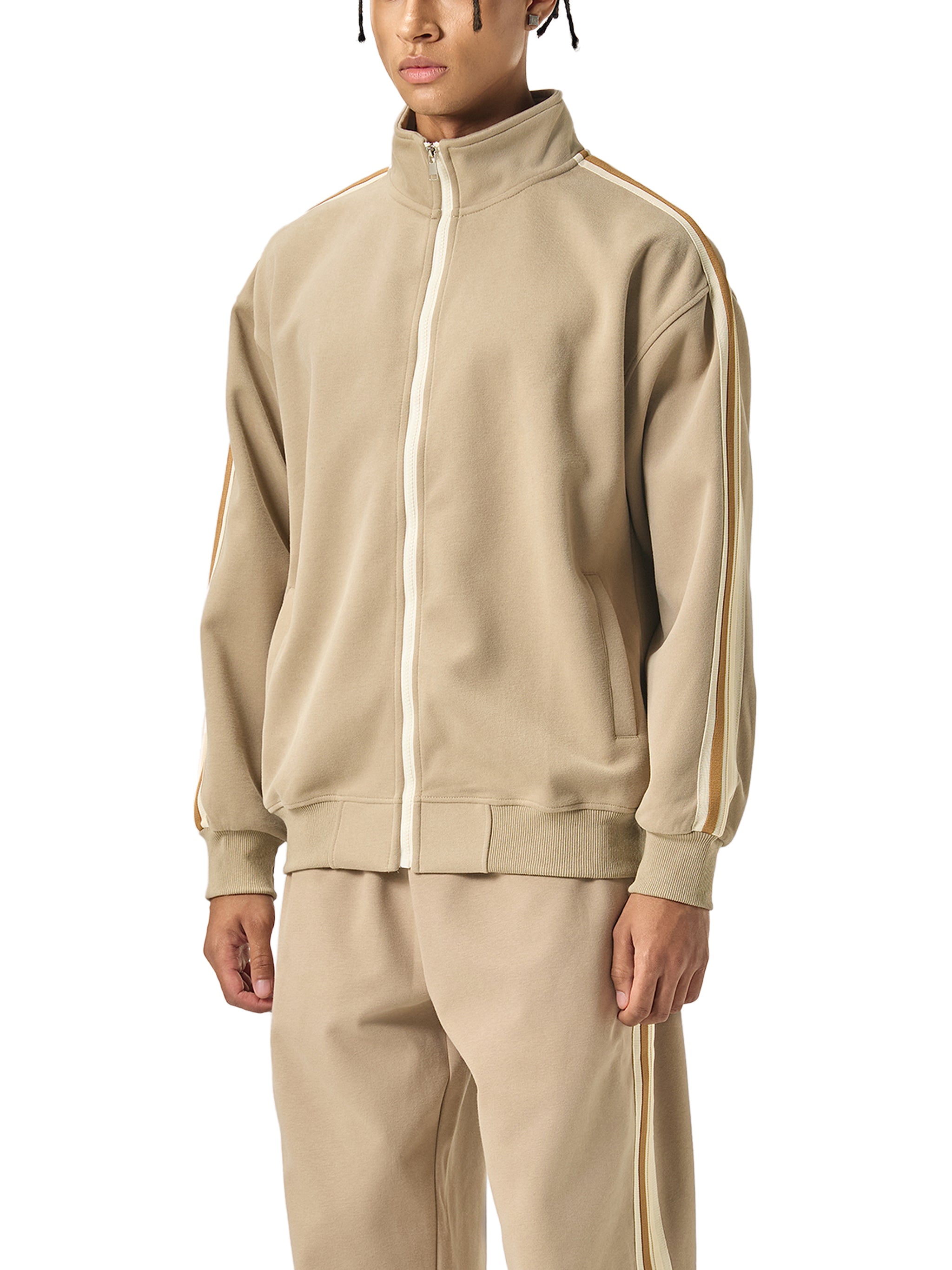EVERYDAY Contrast Side-Stripe Stand Collar Jacket