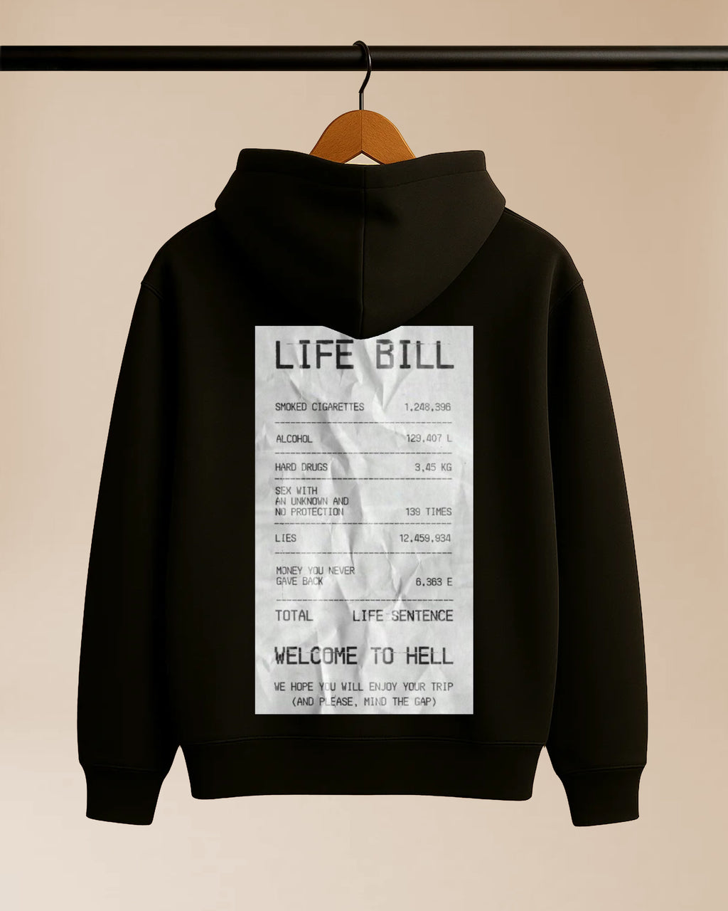 Life Bill Enzyme Washed Hoodie