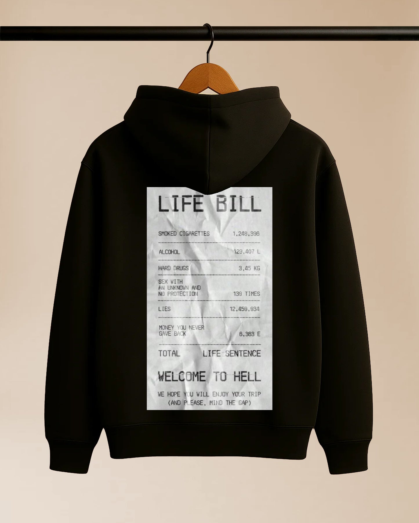 Life Bill Enzyme Washed Hoodie