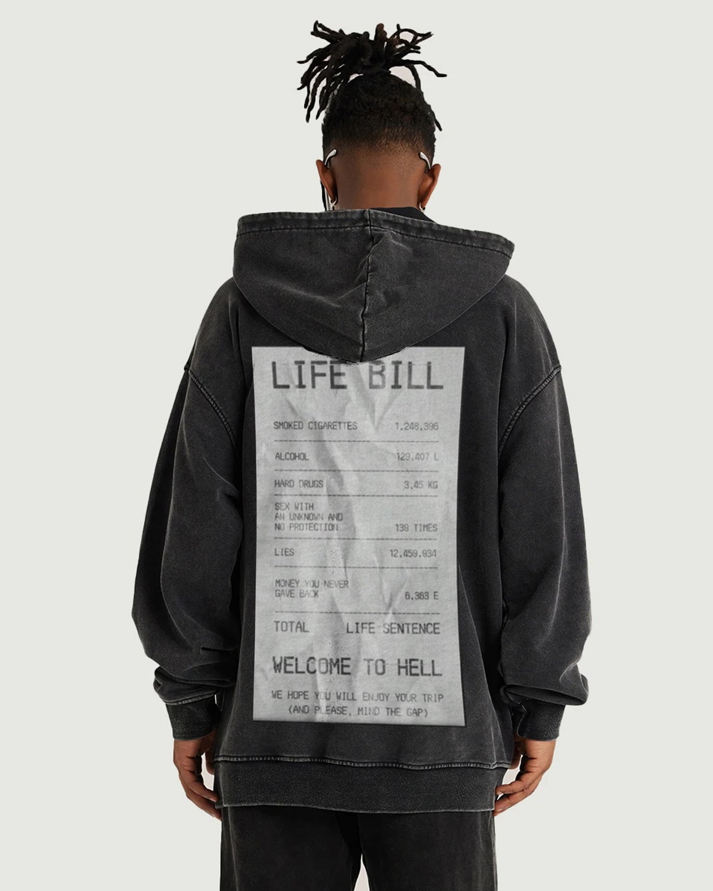 Life Bill Enzyme Washed Hoodie