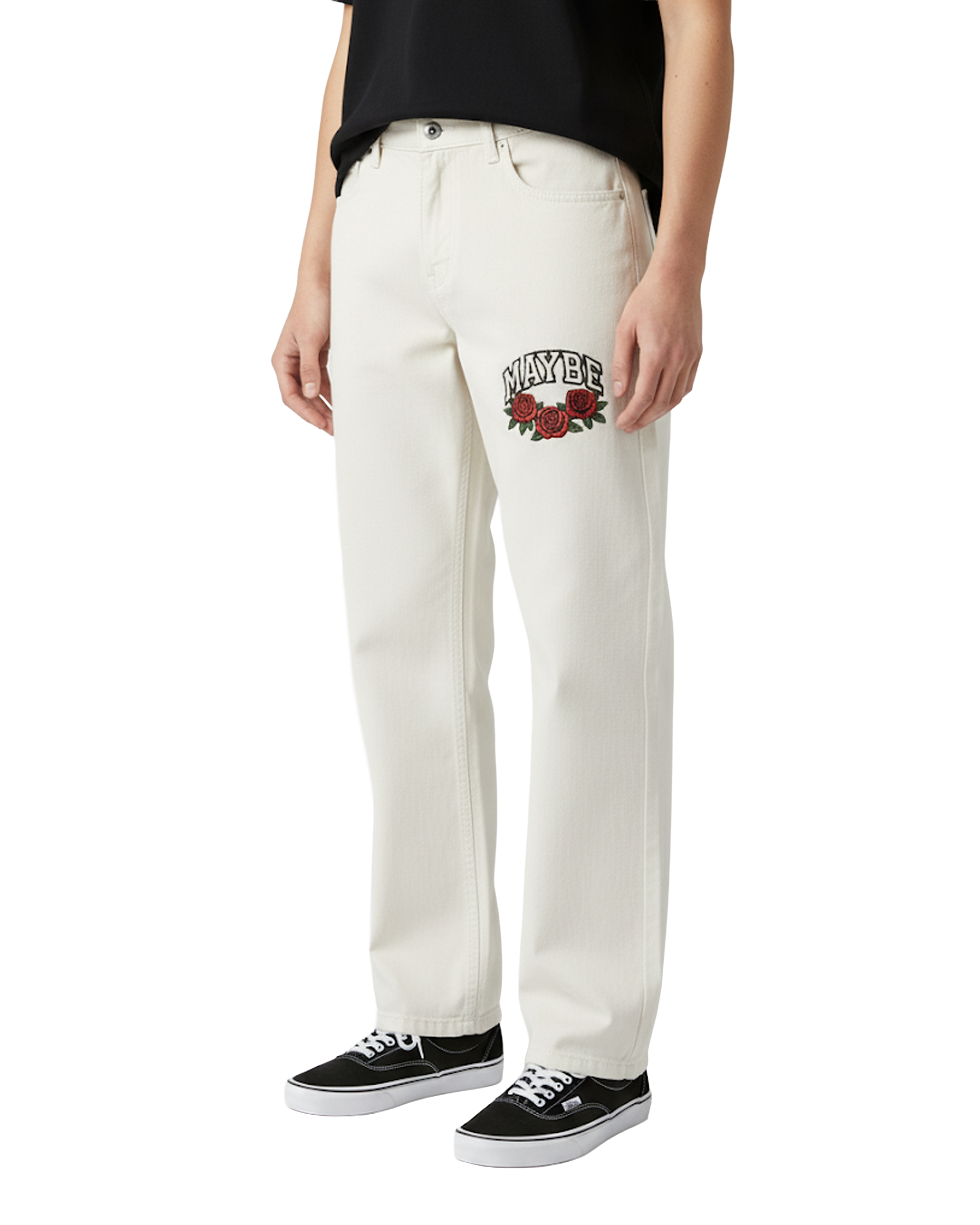 Roses Heavyweight Cotton Straight-Leg Pants