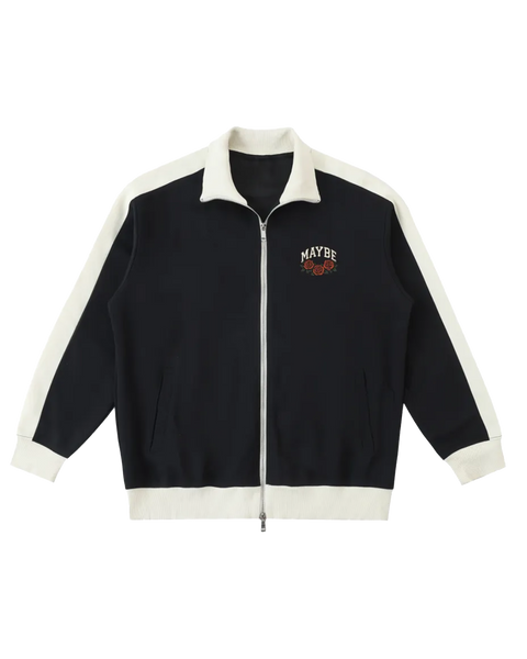 Roses Contrast Trim Stand Collar Jacket – Maybe Today NYC