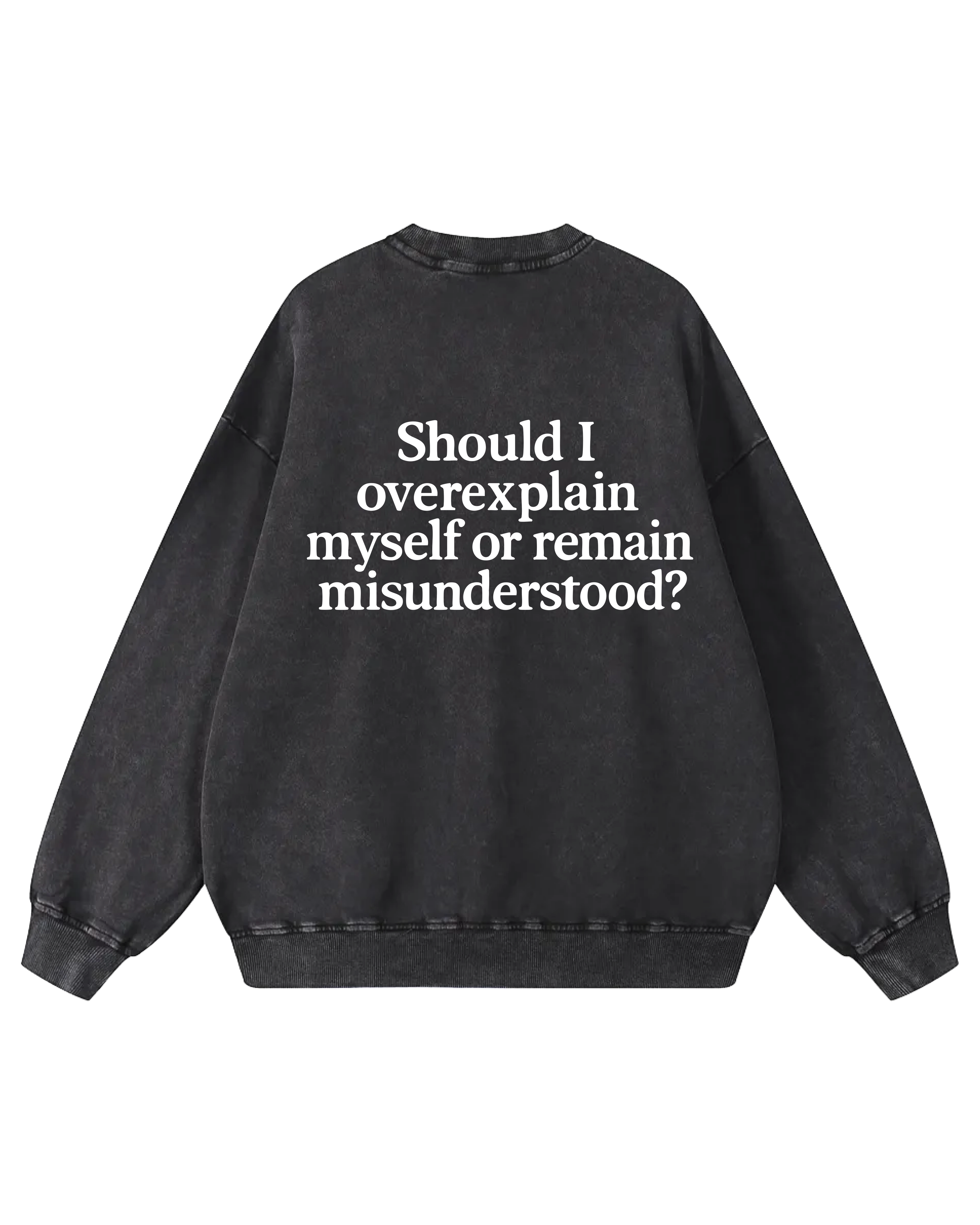 Overexplain Acid Wash Crewneck Sweatshirt