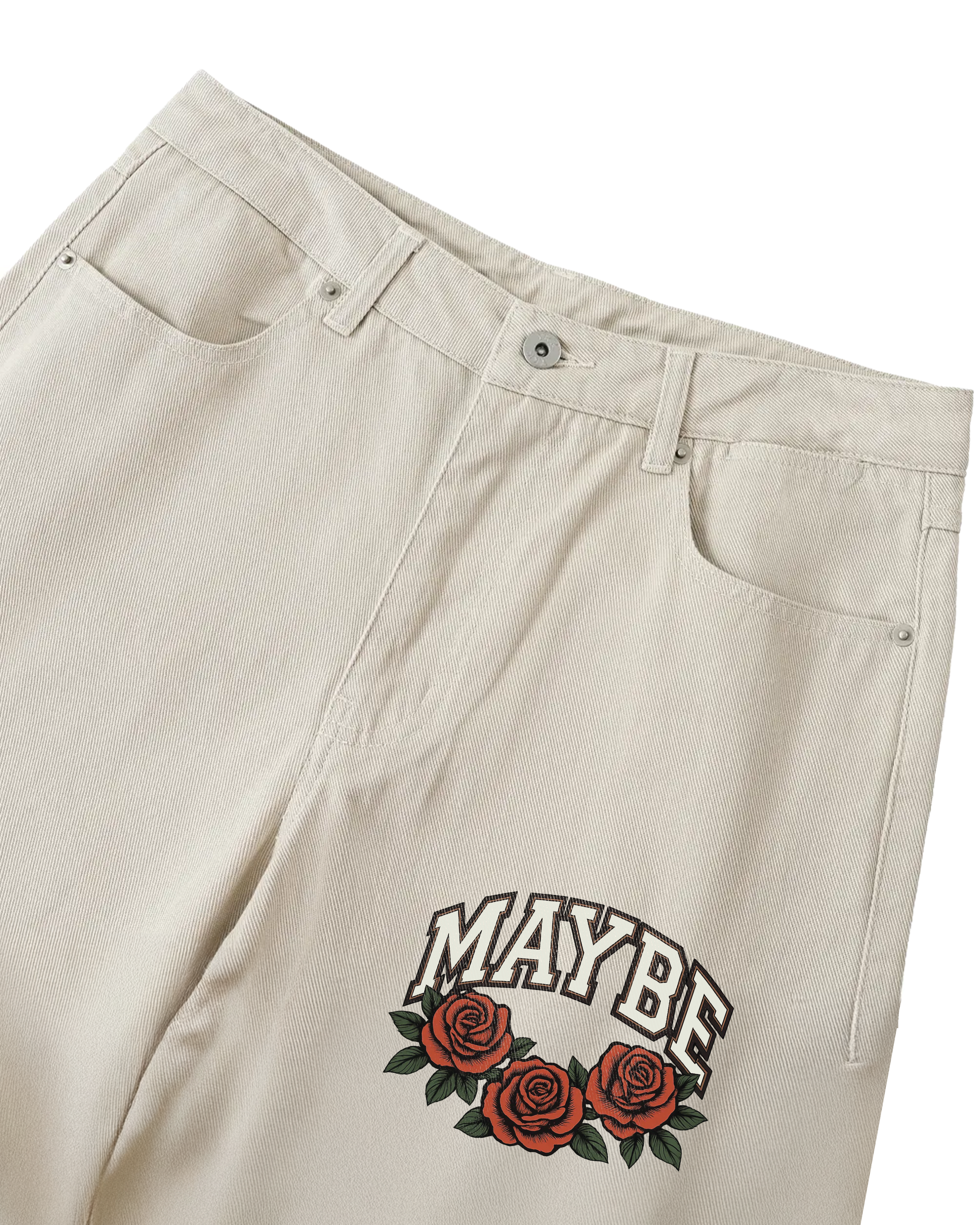 Roses Heavyweight Cotton Straight-Leg Pants