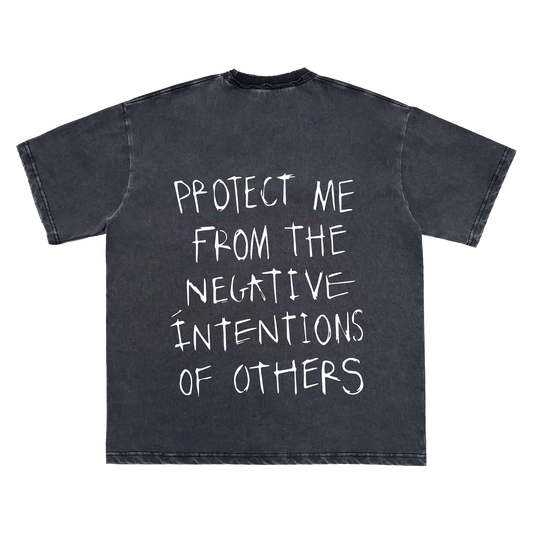 Protect Me Scattered Edge Frayed Vintage Washed Tee