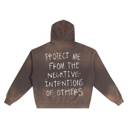 Protect Me Hand-Frayed Zip Hoodie