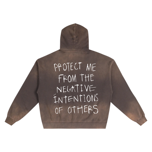 Protect Me Hand-Frayed Zip Hoodie