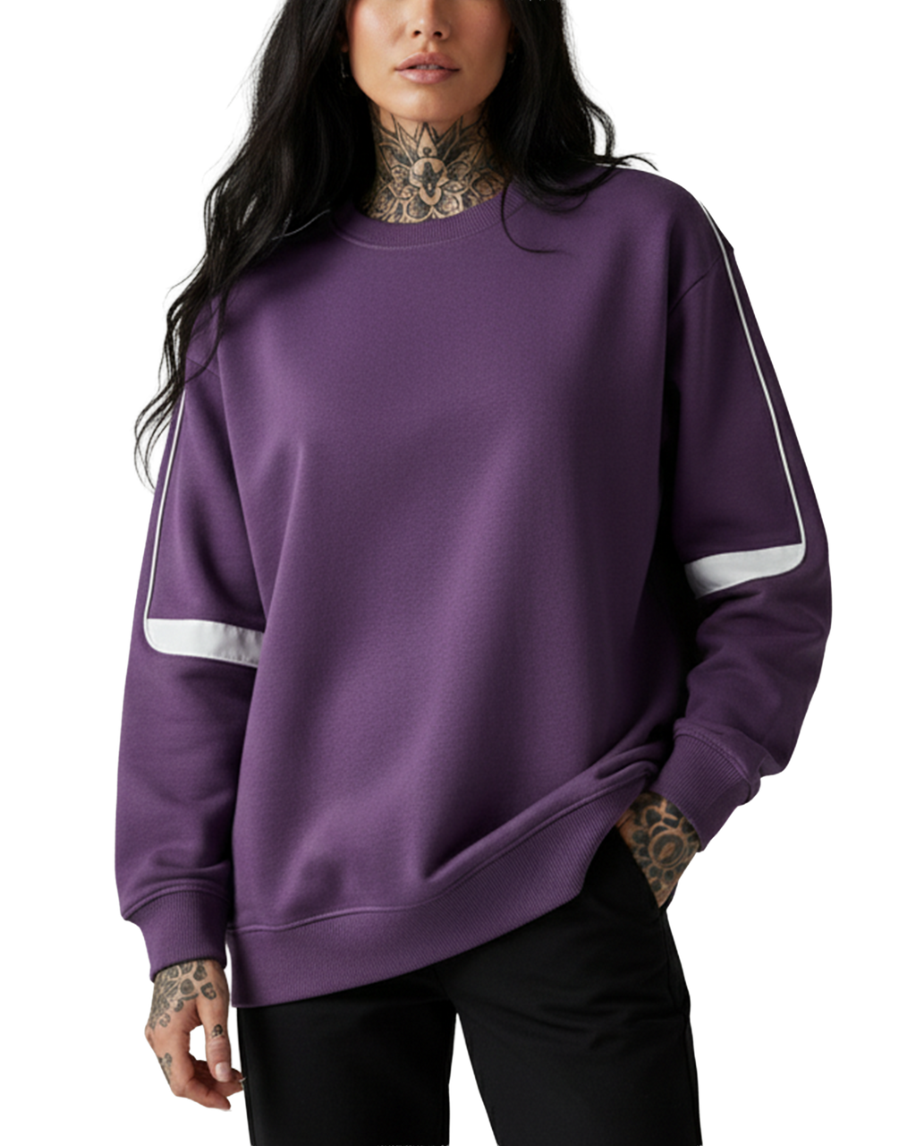 EVERYDAY Oversized Crewneck Taped Sweatshirt