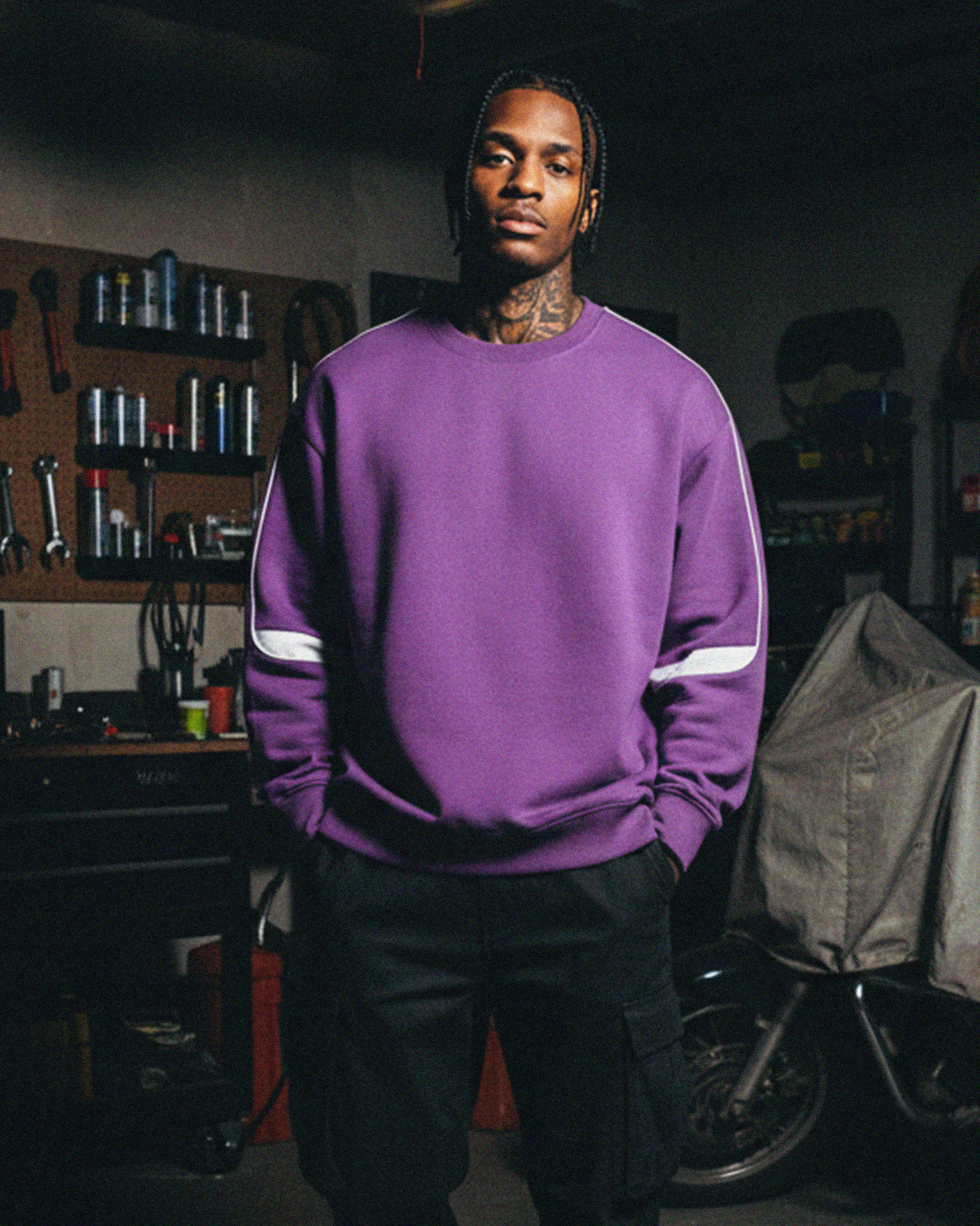 EVERYDAY Oversized Crewneck Taped Sweatshirt