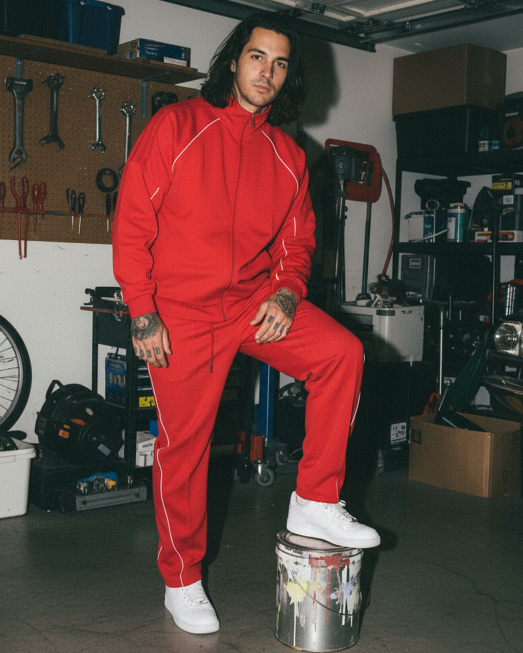 EVERYDAY Reflection Striped Straight-Leg Sweatpants