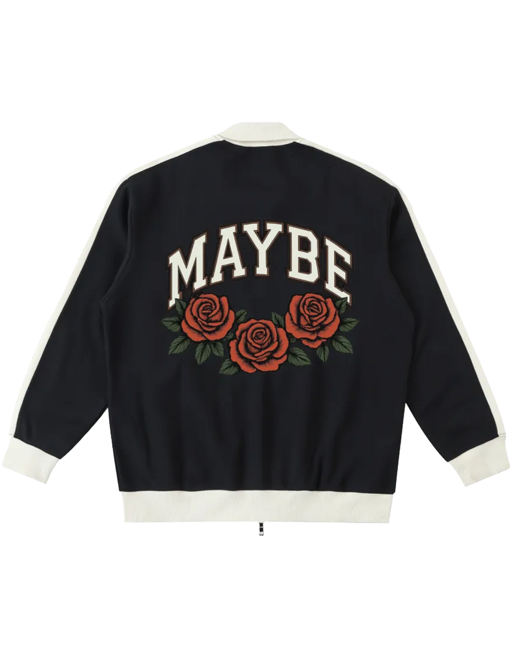 Roses Contrast Trim Stand Collar Jacket