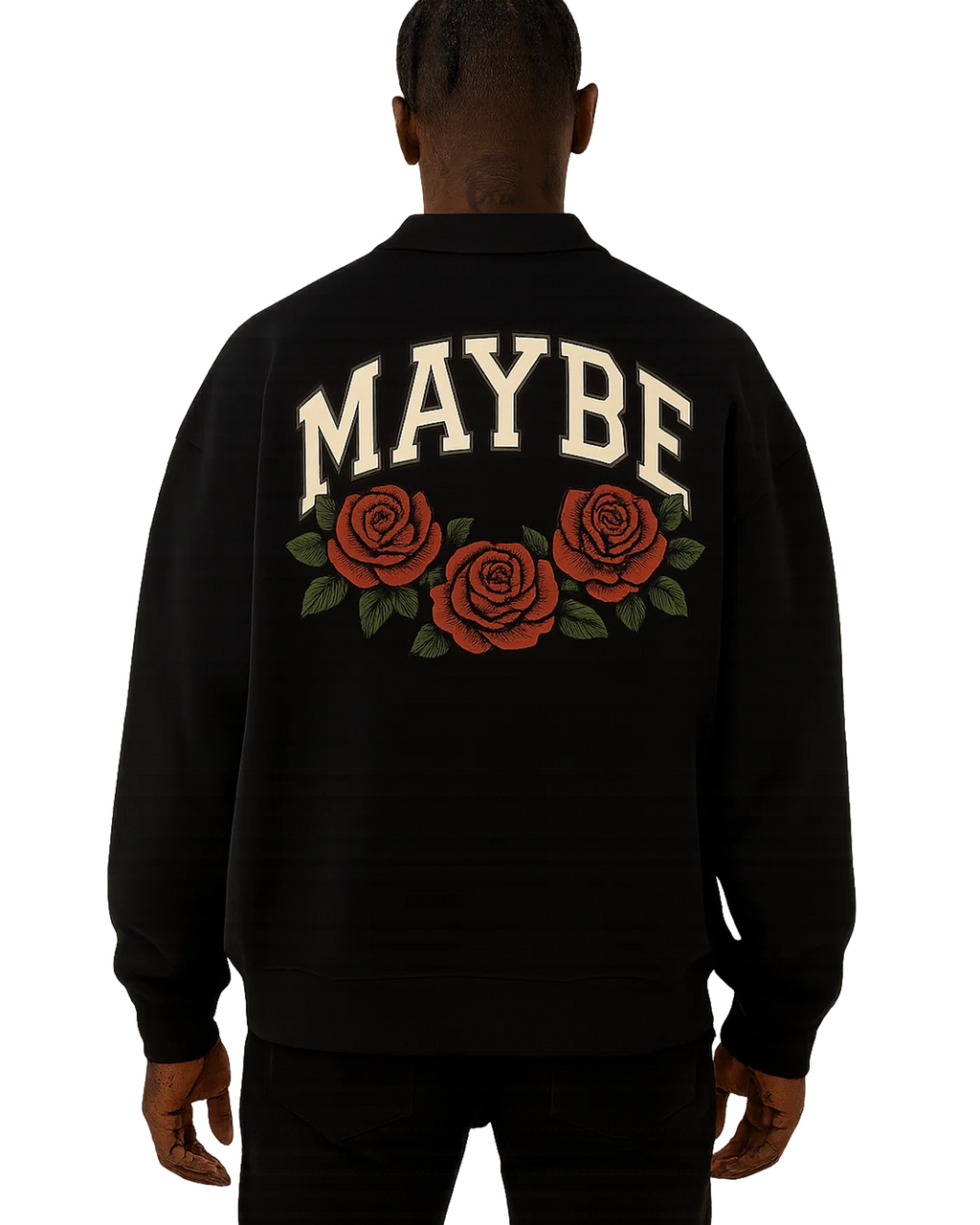 Roses Heavyweight Polo-Collar Sweatshirt