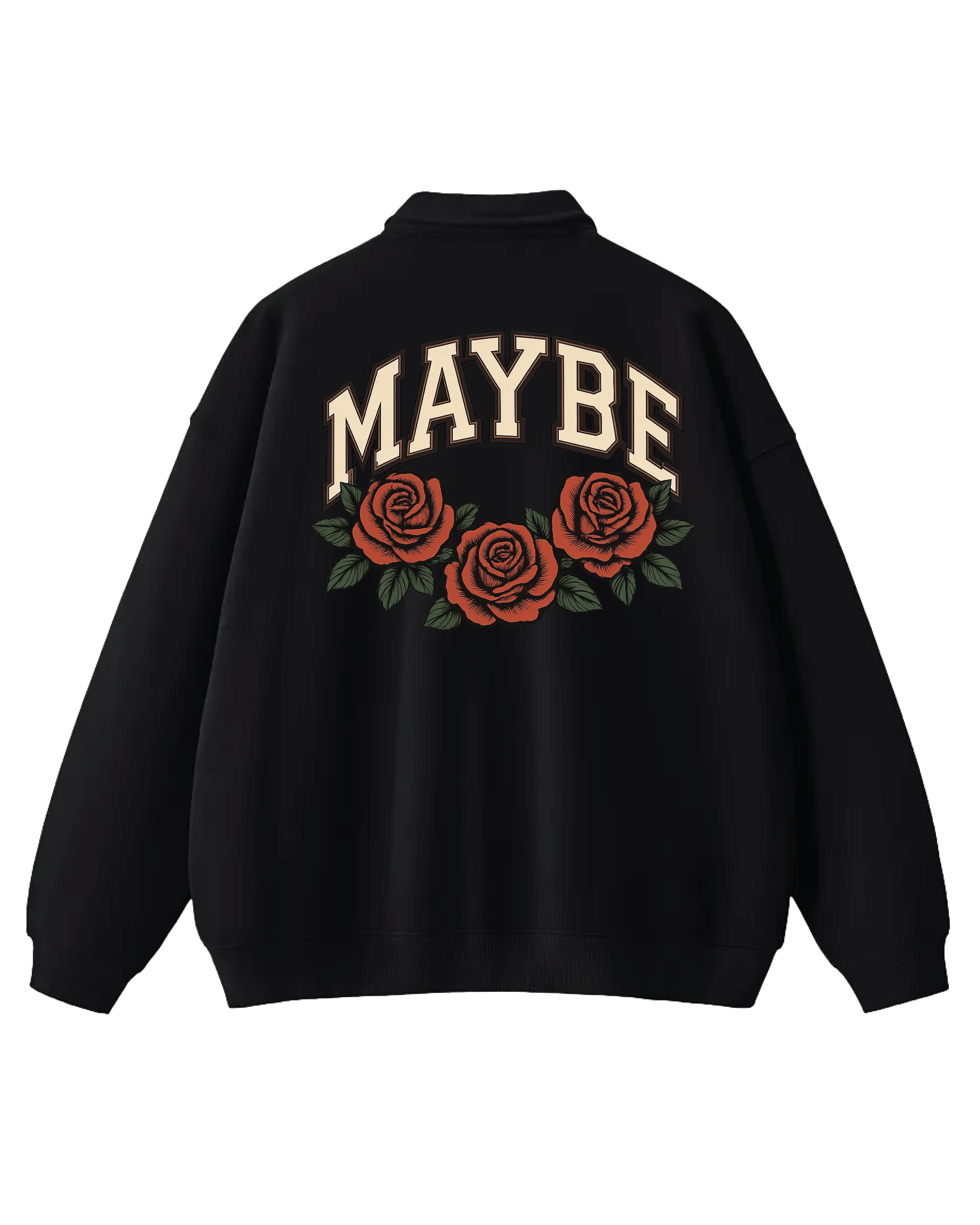 Roses Heavyweight Polo-Collar Sweatshirt