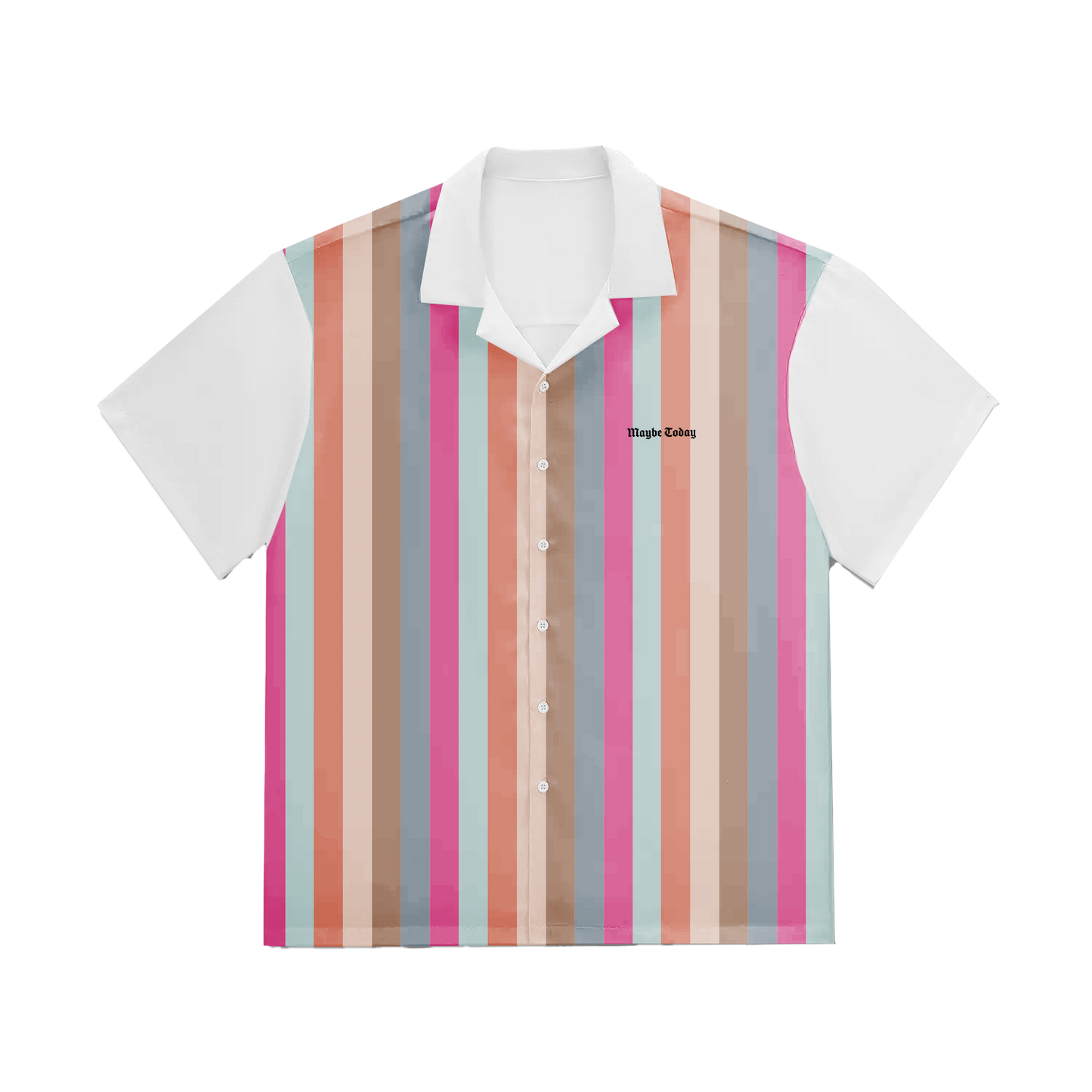 Summer Stripe Lapel Collar Shirt