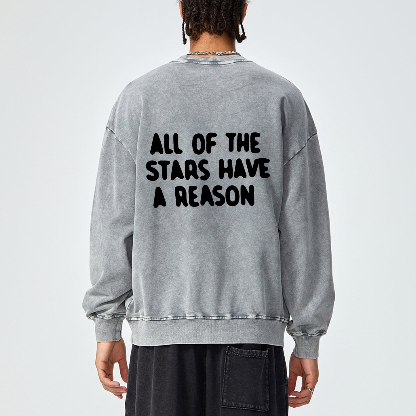 All of the Stars Acid Wash Oversize Sweatshirt