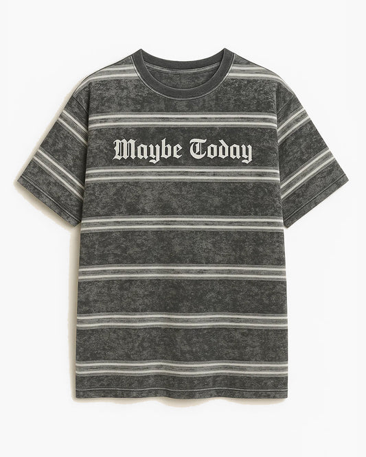 Logo Washed Stripe Boxy Tee