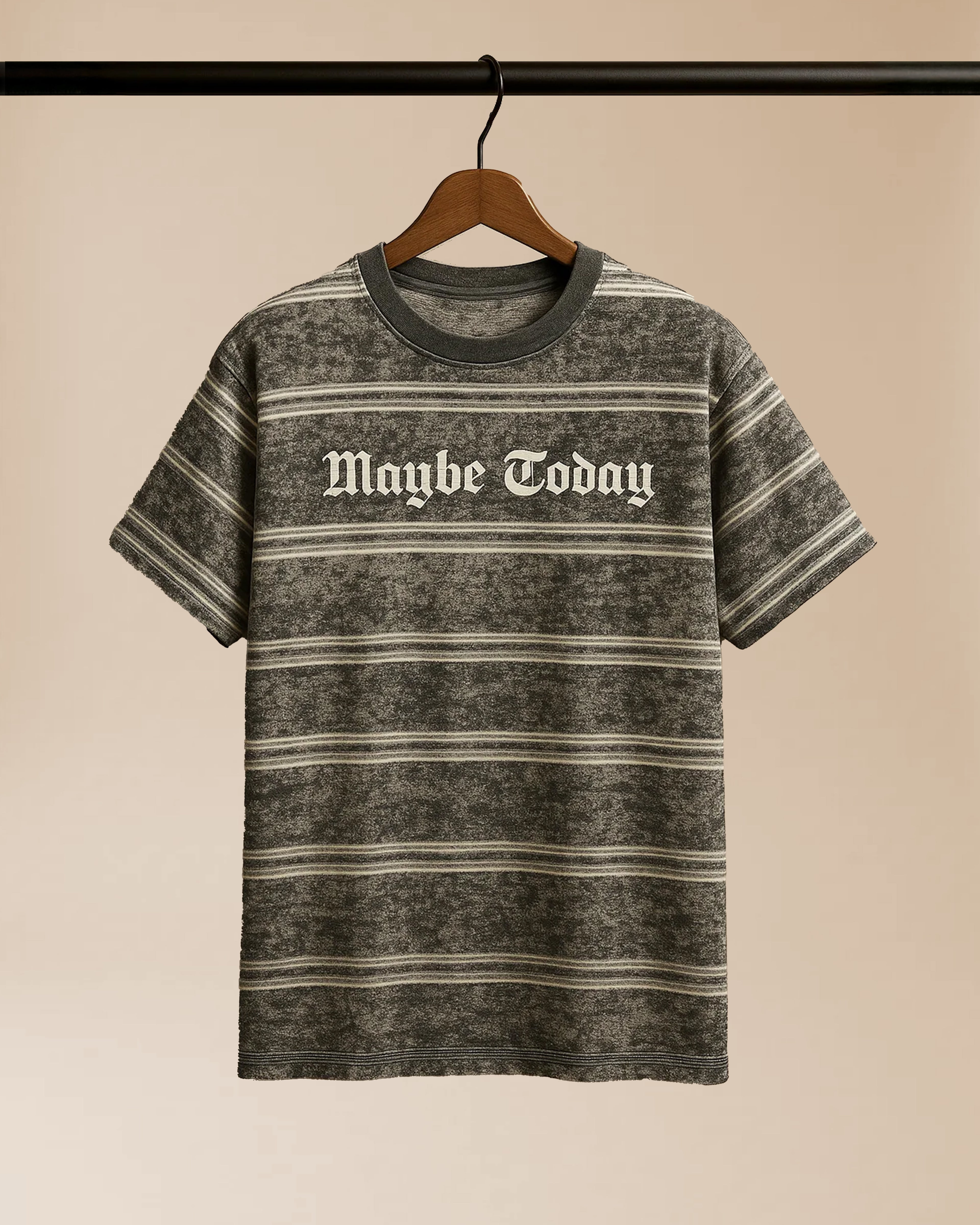 Logo Washed Stripe Boxy Tee