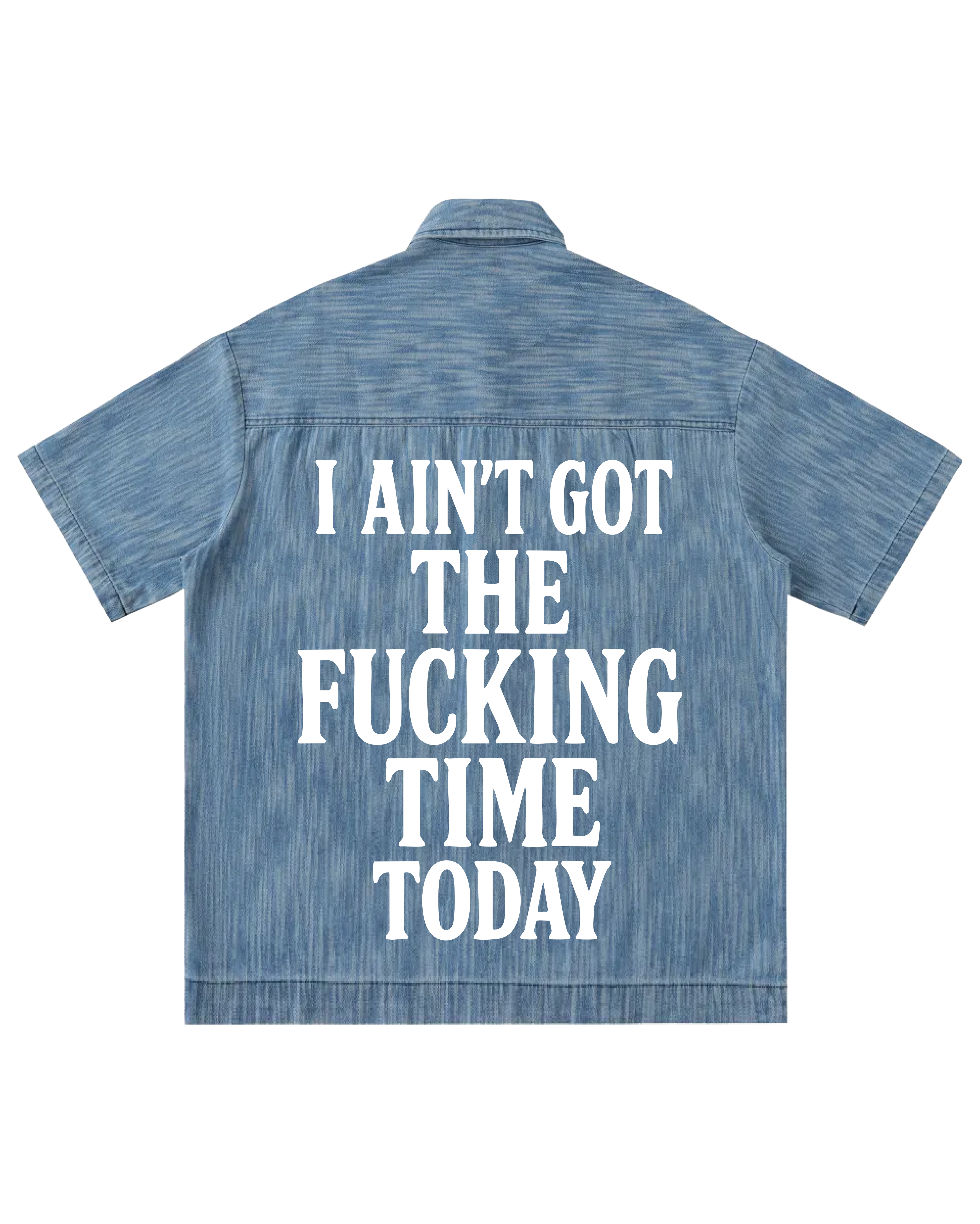 Time Today Distressed Wash Collared Tee