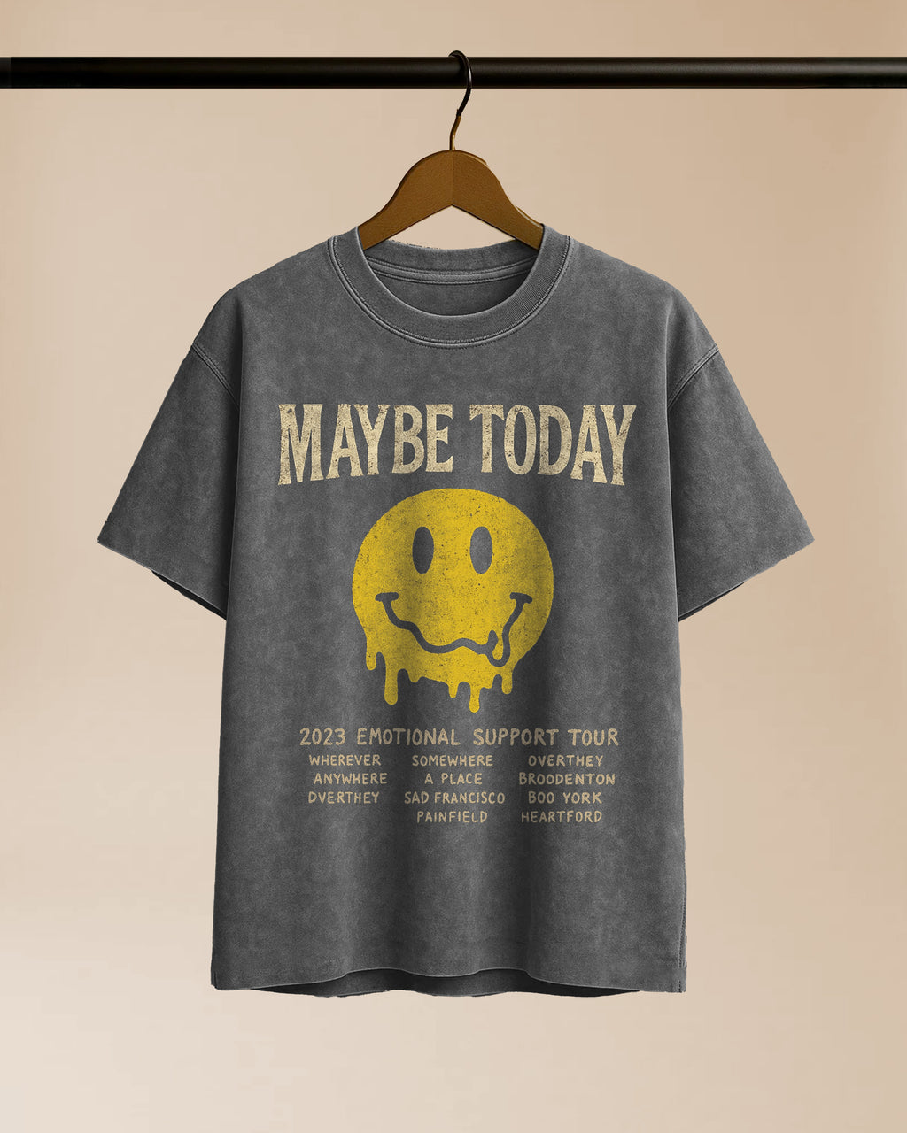 World Tour Raw Edge Snow Washed Boxy Tee