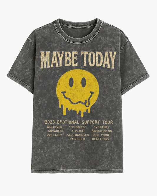 World Tour Raw Edge Snow Washed Boxy Tee