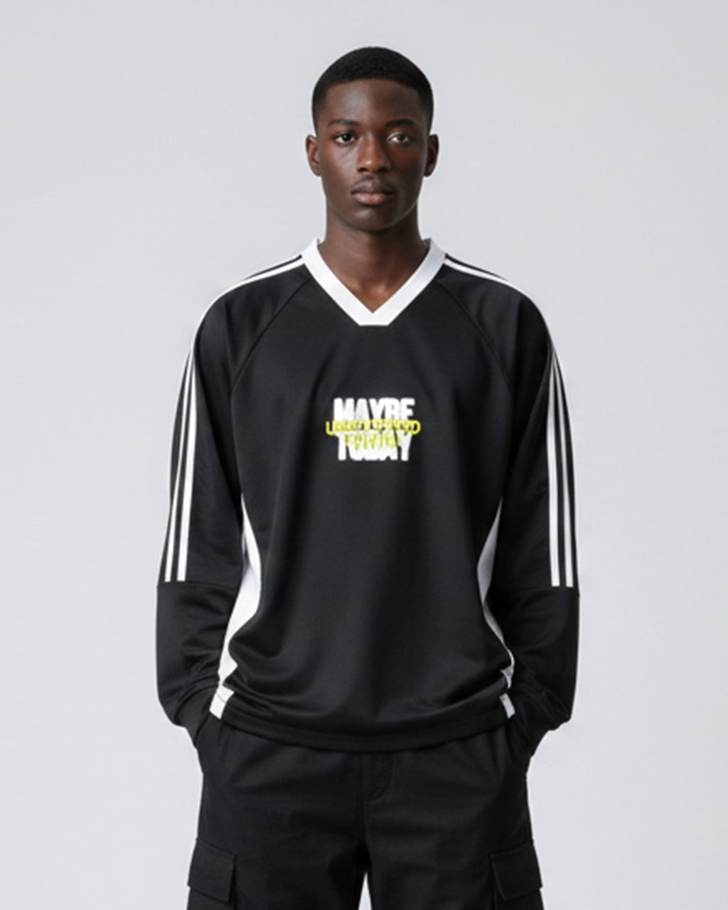 Unfiltered Truth Color-Block V-Neck Long-Sleeve Shirt