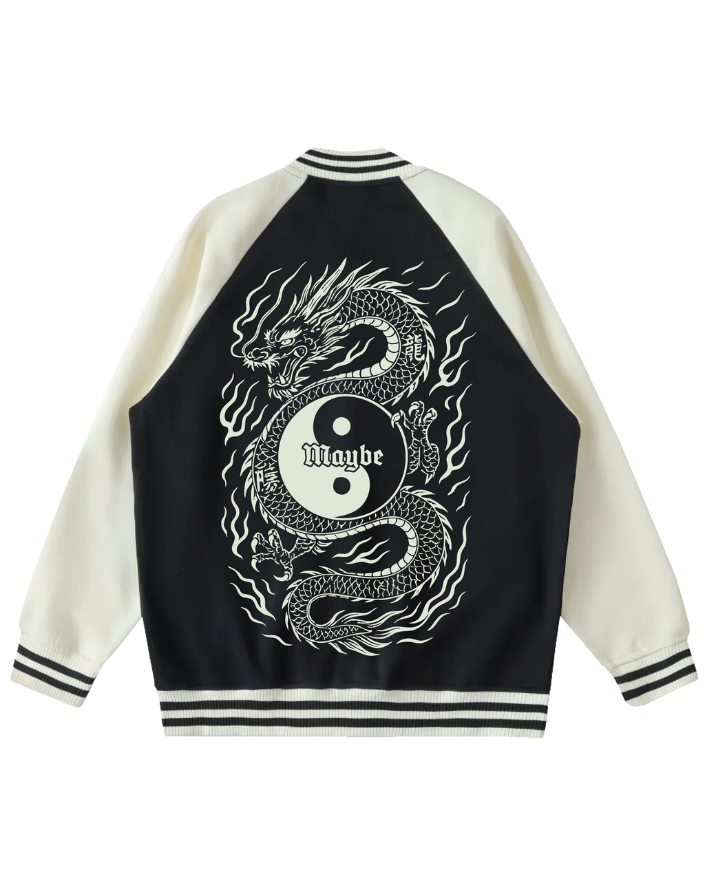 Dragon Two Tone Raglan Sleeve Varsity Jacket